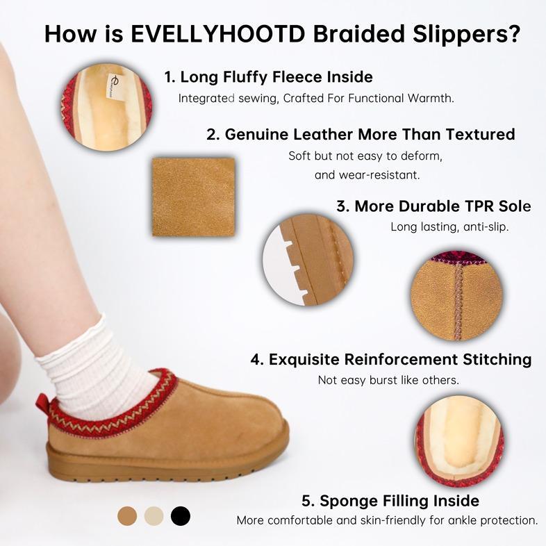 Braided Leather Outdoor Suede Slippers