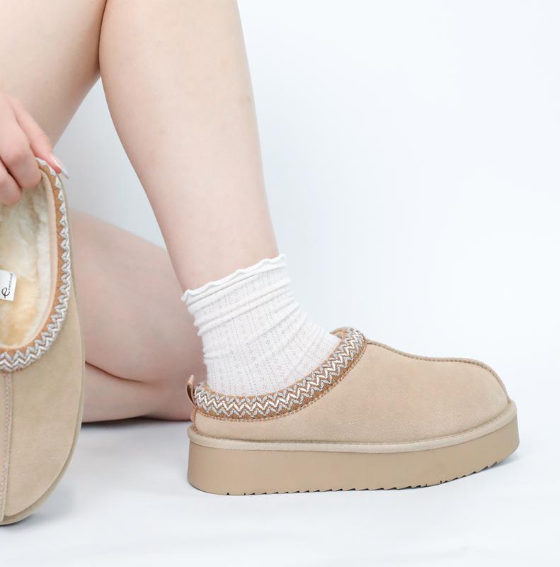 Braided Leather Outdoor Suede Slippers