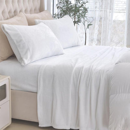 4-Piece Velvet Plush Flannel Sheet Set